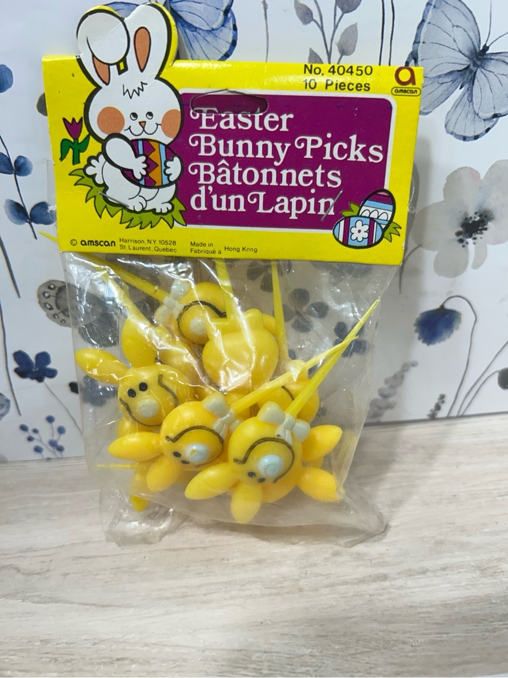 Vintage Amscan Easter Bunny Picks 10 Pc Original Package